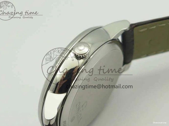 0119 FashionForward De Ville Prestige Real Power Reserve SS TW 1:1 Best Edition White Dial SS Markers On Leather Strap A 8095